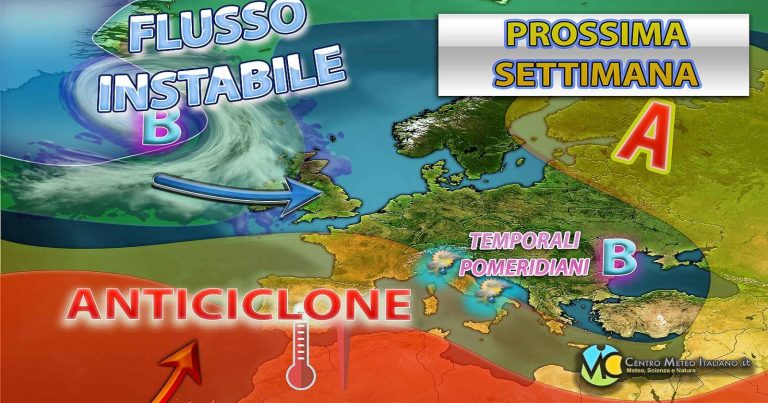 Meteo – Prossima settimana più stabile in Italia grazie all’anticiclone delle Azzorre, ma con dei temporali pomeridiani