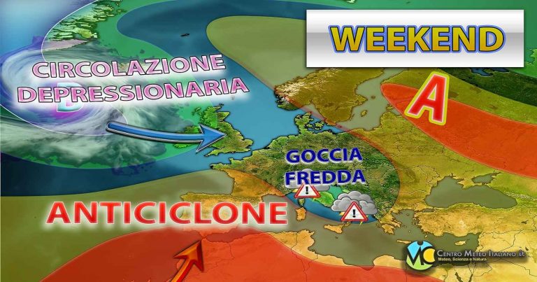 Meteo – Nuovo impulso di maltempo in arrivo nel Weekend in Italia, con piogge e temporali anche intensi