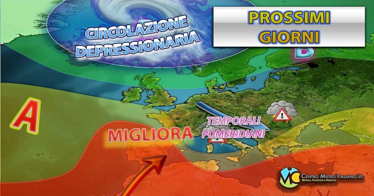 Meteo – Ancora instabilità in Italia con piogge, temporali e possibili grandinate, migliora i prossimi giorni