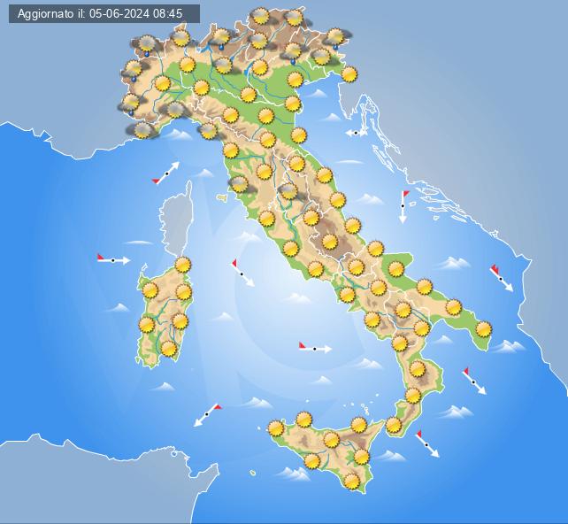 Meteo domani 6 giugno: stabilità diffusa in Italia grazia all’alta pressione, locali temporali pomeridiani sulle Alpi