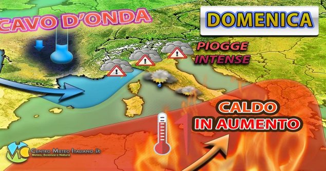 Meteo - Caldo in intensificazione da una parte e forte maltempo in arrivo dall'altra nel Weekend: i dettagli