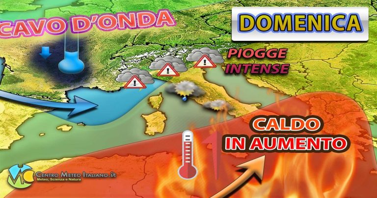 Meteo – Caldo in intensificazione da una parte e forte maltempo in arrivo dall’altra nel Weekend: i dettagli