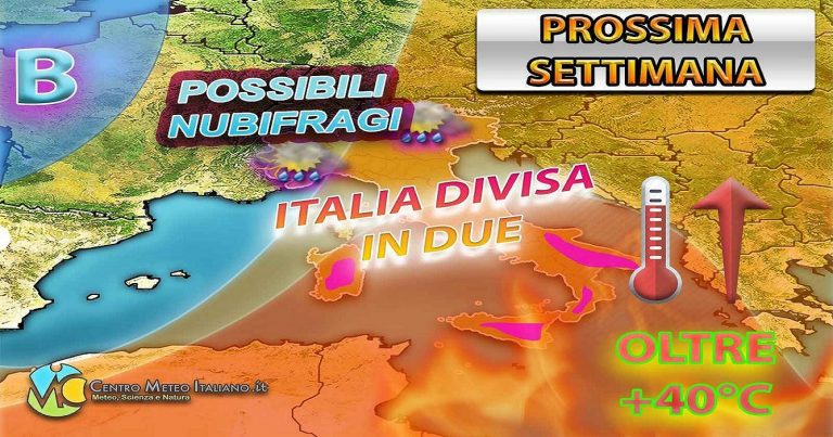 Meteo – Ancora tra acquazzoni e temporali al Nord e caldo rovente al Sud, ecco la situazione in Italia