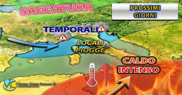 Prossimi giorni tra caldo al Sud e maltempo al Nord