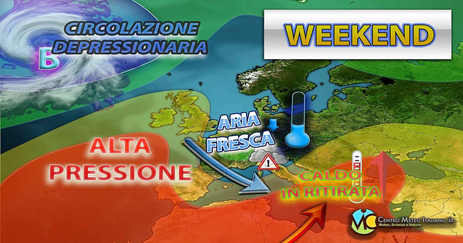 Aria più fresca spazzerà via il caldo nel weekend