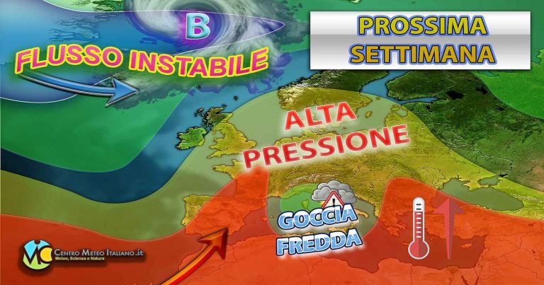 Meteo – Prima parte della prossima settimana con clima fresco ed anche con piogge e temporali. Ecco la tendenza