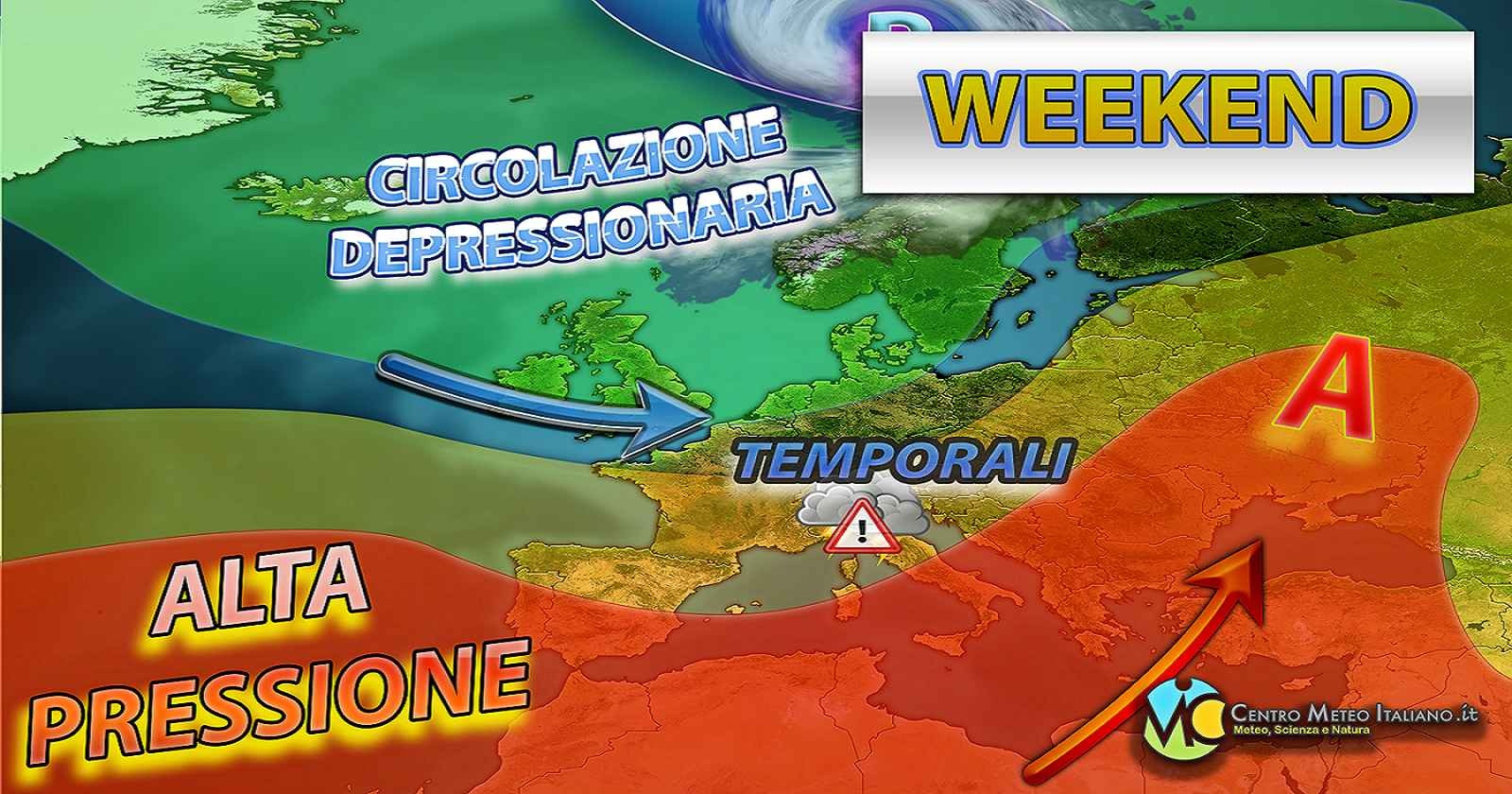 Temporali al Nord Italia nel weekend