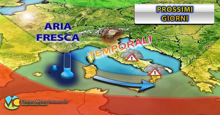 Meteo – Ancora instabilità in Italia con piogge e temporali, ma nei prossimi giorni torna l’alta pressione
