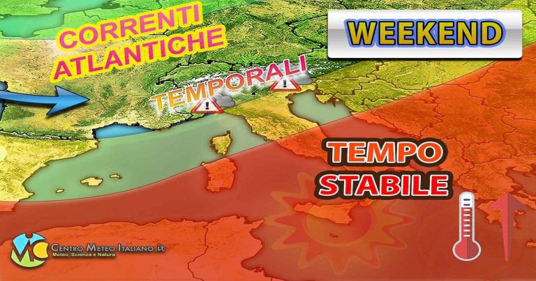 Meteo Weekend – Verso un miglioramento del tempo ma attenzione a piogge e temporali al nord Italia
