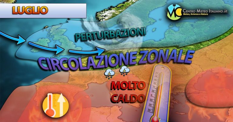 Meteo – Luglio prosegue con alta pressione e flusso umido sull’Europa centro-settentrione