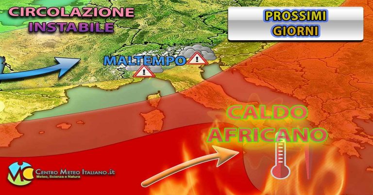 Meteo – Passaggio perturbato nei prossimi giorni con piogge e temporali su alcune regioni, possibili nubifragi