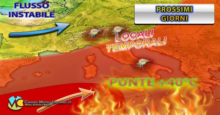 Meteo – Prolungata fase di stabilità e bel tempo in Italia, con isolati temporali in arrivo: ecco dove