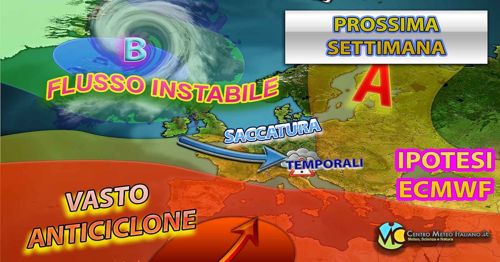 Alta pressione in ripresa e qualche temporale in settimana