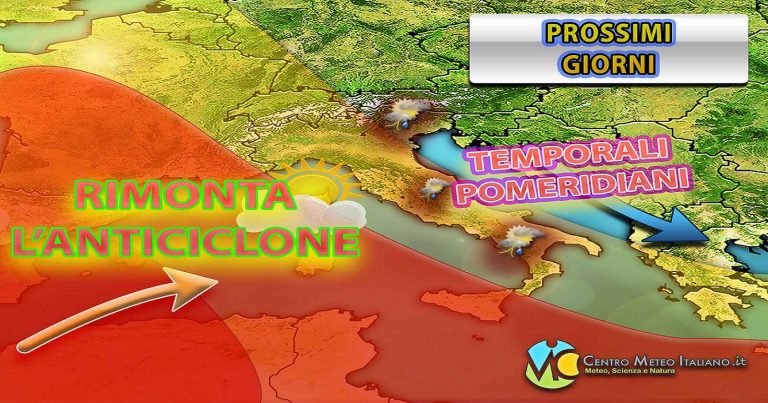 Meteo – Anticiclone prende il sopravvento con caldo africano ad oltranza, ma attenzione ai temporali