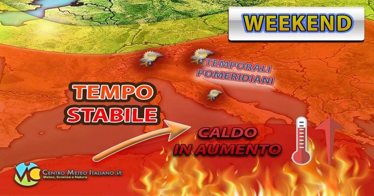 Meteo – L’Anticiclone si impone sull’Italia nel Weekend con caldo africano in intensificazione: i dettagli