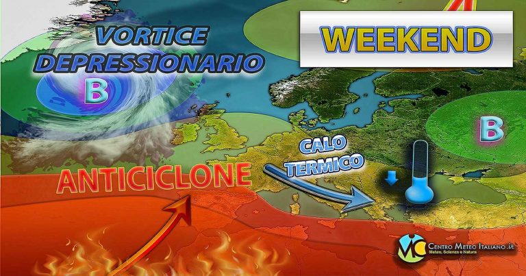 Meteo – Lieve cedimento dell’Anticiclone in vista nel Weekend, con più temporali e lieve calo termico: i dettagli