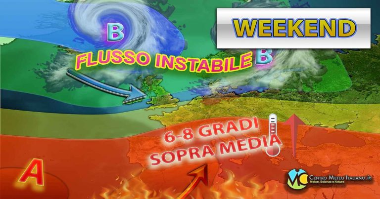 Meteo weekend – Possibile ulteriore rinforzo dell’anticiclone con sole prevalente e caldo molto intenso