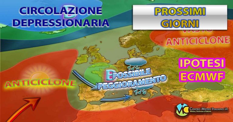 Meteo – Maltempo e calo termico in vista sull’Italia con temporali anche intensi soprattutto da metà settimana