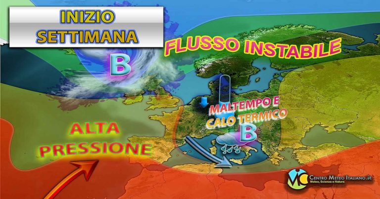 Meteo Italia – nuova fase di maltempo in arrivo tra weekend e prossima settimana con calo delle temperature