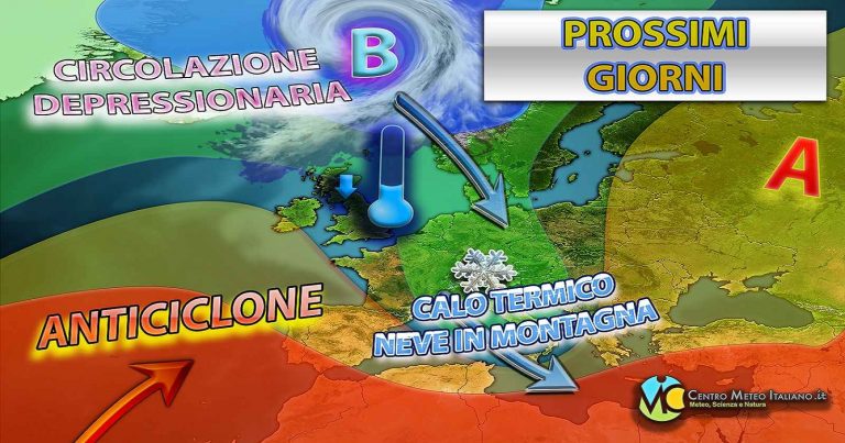 Meteo – Nuova ondata di forte maltempo in arrivo con crollo termico e possibile prima neve in montagna: i dettagli