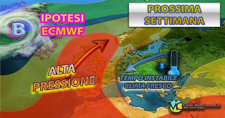 Meteo – Correnti fresche la prossima settimana con nuovi impulsi instabili, i dettagli