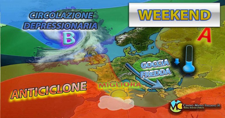 Meteo – Goccia fredda nel Weekend porta clima autunnale, ma con poche piogge: i dettagli