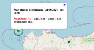 terremoto M 4.1 sicilia