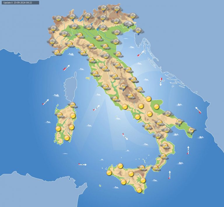 Meteo domani 24 settembre: nuvolosità in transito e piogge sparse in Italia, ecco su quali regioni