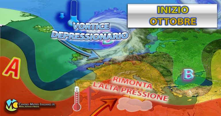 Meteo Italia – crollo termico nel weekend poi inizio ottobre tra alta pressione e flusso atlantico