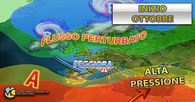 Meteo Italia - serie di perturbazione per l'avvio di ottobre