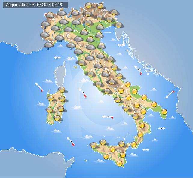 Meteo domani 7 ottobre: tempo ancora stabile in Italia, ma con nuvolosità e delle piogge in arrivo al Nord Meteo domani 7 ottobre: tempo ancora stabile in Italia, ma con nuvolosità e delle piogge in arrivo al Nord