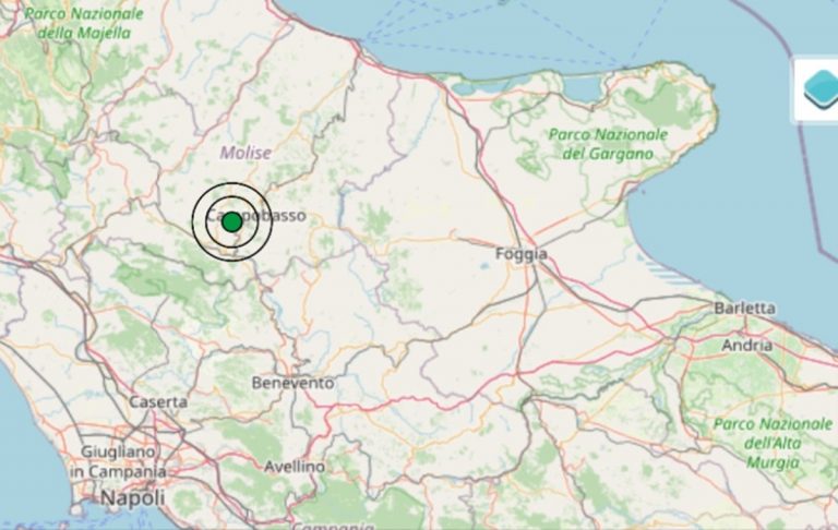 Terremoto oggi in Molise, scossa M 3.1 in provincia di Cambobasso: i Dati Ingv