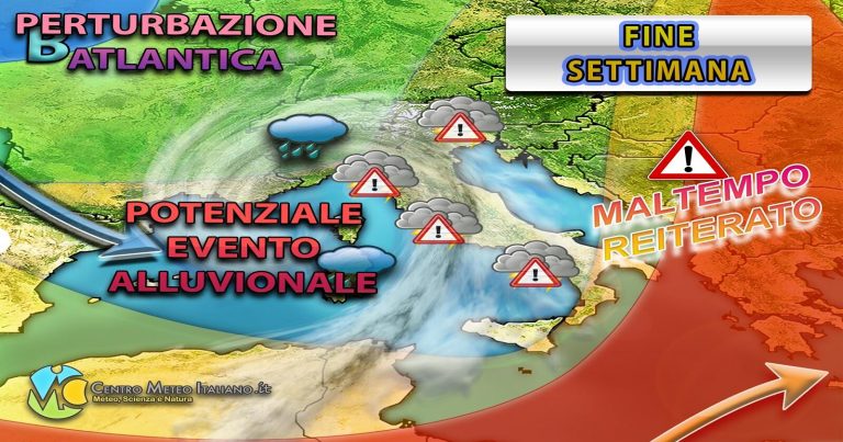 Meteo – L’Autunno ruggisce nel Weekend, con maltempo diffuso, nubifragi e calo termico: i dettagli