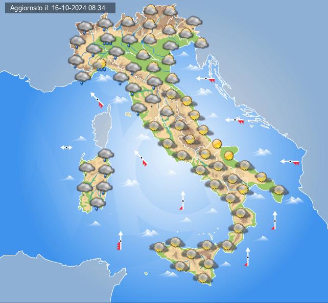 Meteo domani 17 ottobre: tempo in peggioramento in Italia con piogge e temporali in arrivo su queste regioni Meteo domani 17 ottobre: tempo in peggioramento in Italia con piogge e temporali in arrivo su queste regioni