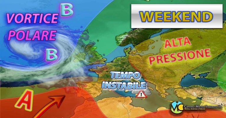 Meteo – Weekend al via con maltempo intenso e calo termico, poi migliora ma solo su alcune regioni