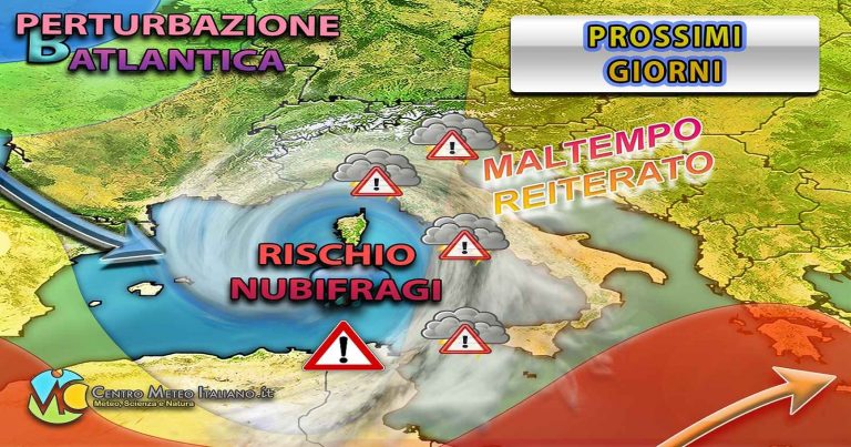 Meteo – Perturbazione in transito al nord Italia, peggioramento in arrivo sul resto della penisola