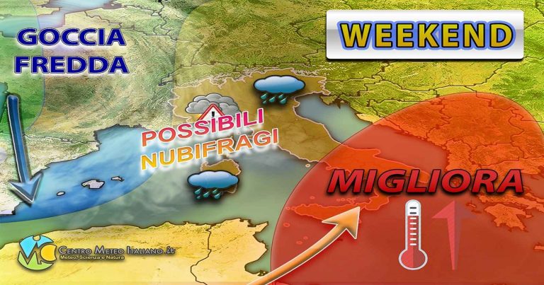 Meteo – Italia spaccata a metà nel Weekend tra i possibili nubifragi e la stabilità: ecco i dettagli