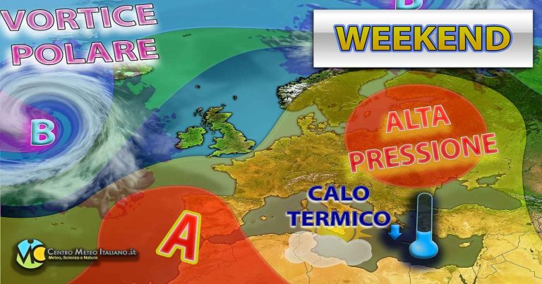 Meteo – Weekend ancora con stabilità prevalente, ma con calo termico e non esclusi piovaschi su alcune regioni