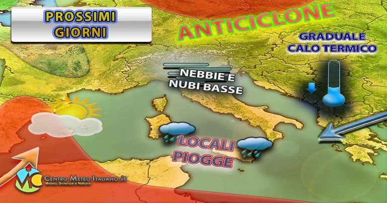 Meteo – Anticiclone in decadimento con maltempo in estensione e nuvolosità in aumento in Italia: i dettagli