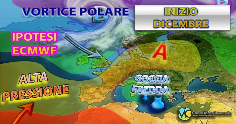 Meteo Italia – tra fine novembre e inizio dicembre piccola goccia fredda sul Mediterraneo, ecco le conseguenze