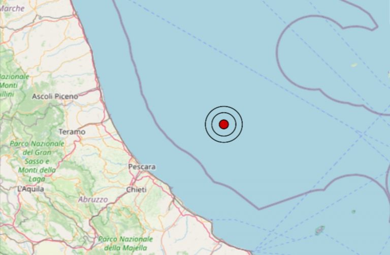 Terremoto oggi in Abruzzo, 26 novembre, scossa M 3.0 sul Mar Adriatico Centrale: i dati INGV