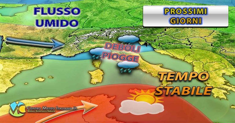 Meteo – Correnti umide investono l’Italia portando nuvolosità ed anche delle piogge soprattutto al Centro-Nord