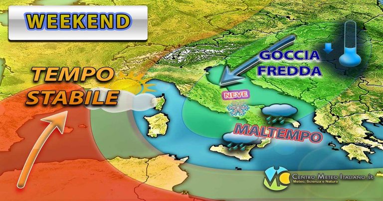 Meteo – Assalto artico per il Weekend con temperature e neve in abbassamento: i dettagli