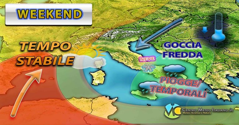 Meteo – Weekend invernale con piogge e nevicate a quote medie in arrivo in Italia: i dettagli