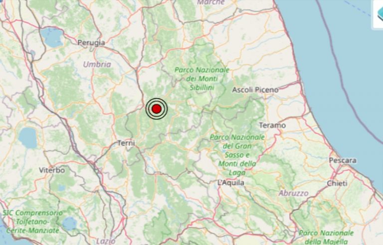 Terremoto oggi in Umbria, 1 dicembre 2024, scossa M 2.5 in provincia di Perugia – Dati INGV