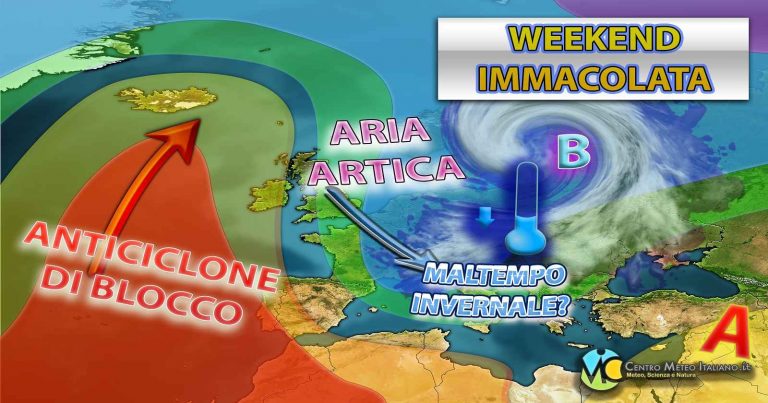 Meteo – Weekend dell’Immacolata possibile peggioramento invernale, con piogge e neve a quote basse in Italia