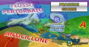 Meteo - Vortice depressionario apre una fase di maltempo per l'Italia nei prossimi giorni, con possibili temporali