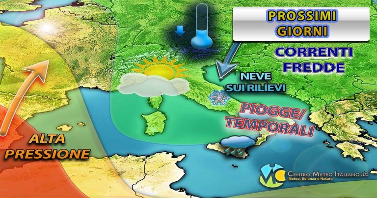 Meteo – Imminente fase di maltempo con forti piogge, nevicate e temporali. Ecco dove