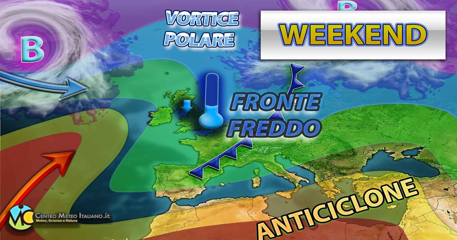 Meteo - Spiccato maltempo in arrivo nel Weekend, con pioggia, neve e possibili locali temporali e nubifragi