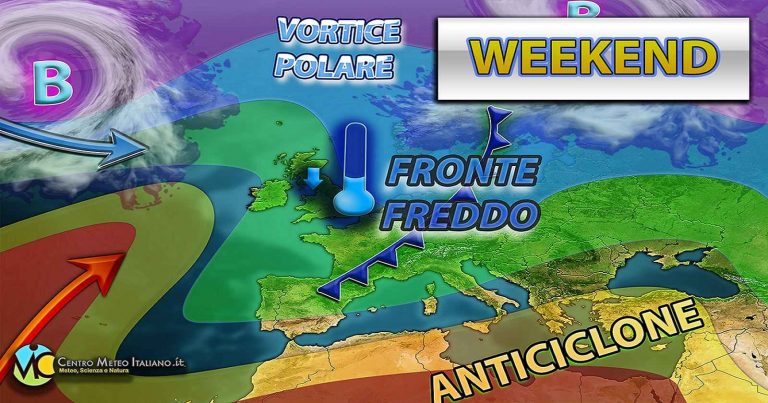 Meteo – Fronte freddo polare all’assalto dell’Italia nel Weekend, con piogge e rovesci e clima invernale